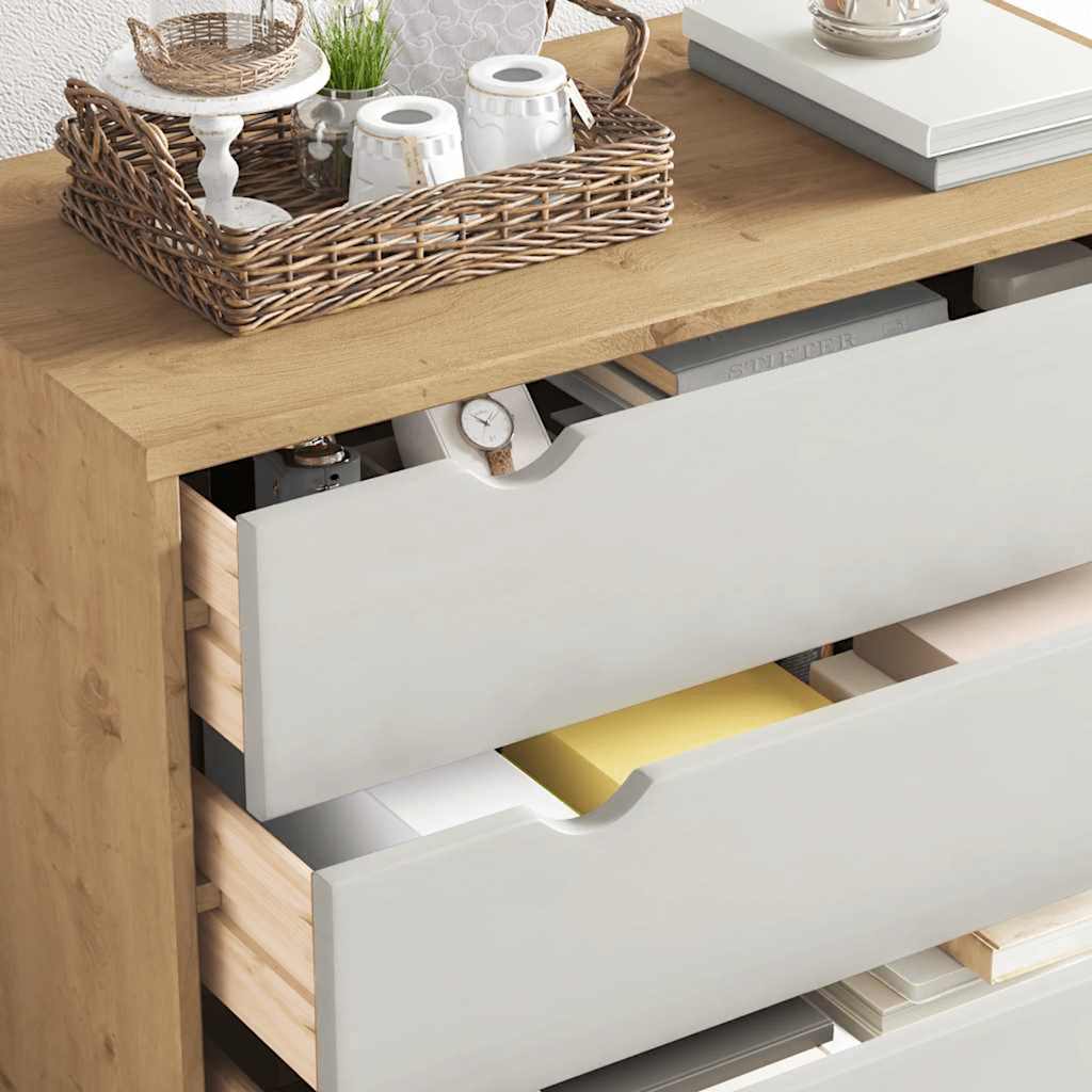 OTTA Drawer Cabinet Brown & White 76.5 x 39.5 x 90 cm Solid Wood