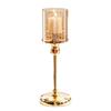 Jijijing Glass Candle Holder, European Style Pillar Metal Tall Candlestick for Candles And Tealights, Romantic Table Centerpiece Wedding Party