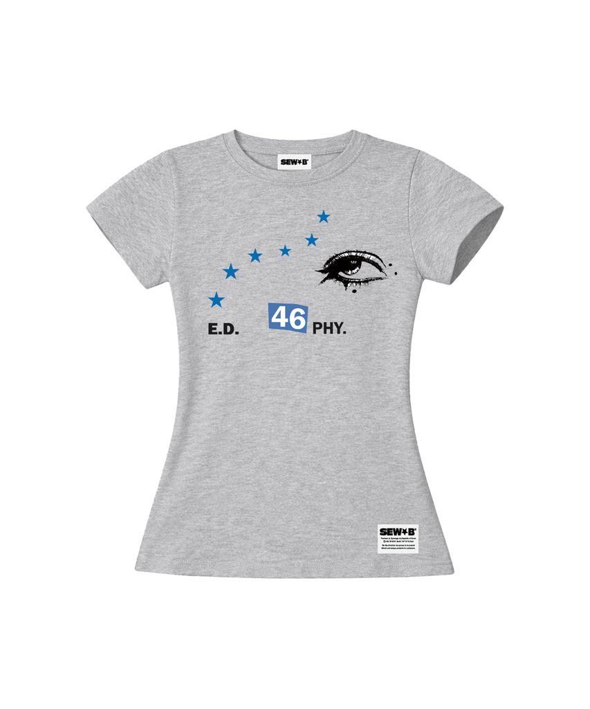 Ssobi Oneeye Semi-Cropped Short Sleeve Tee [Gray Melange]