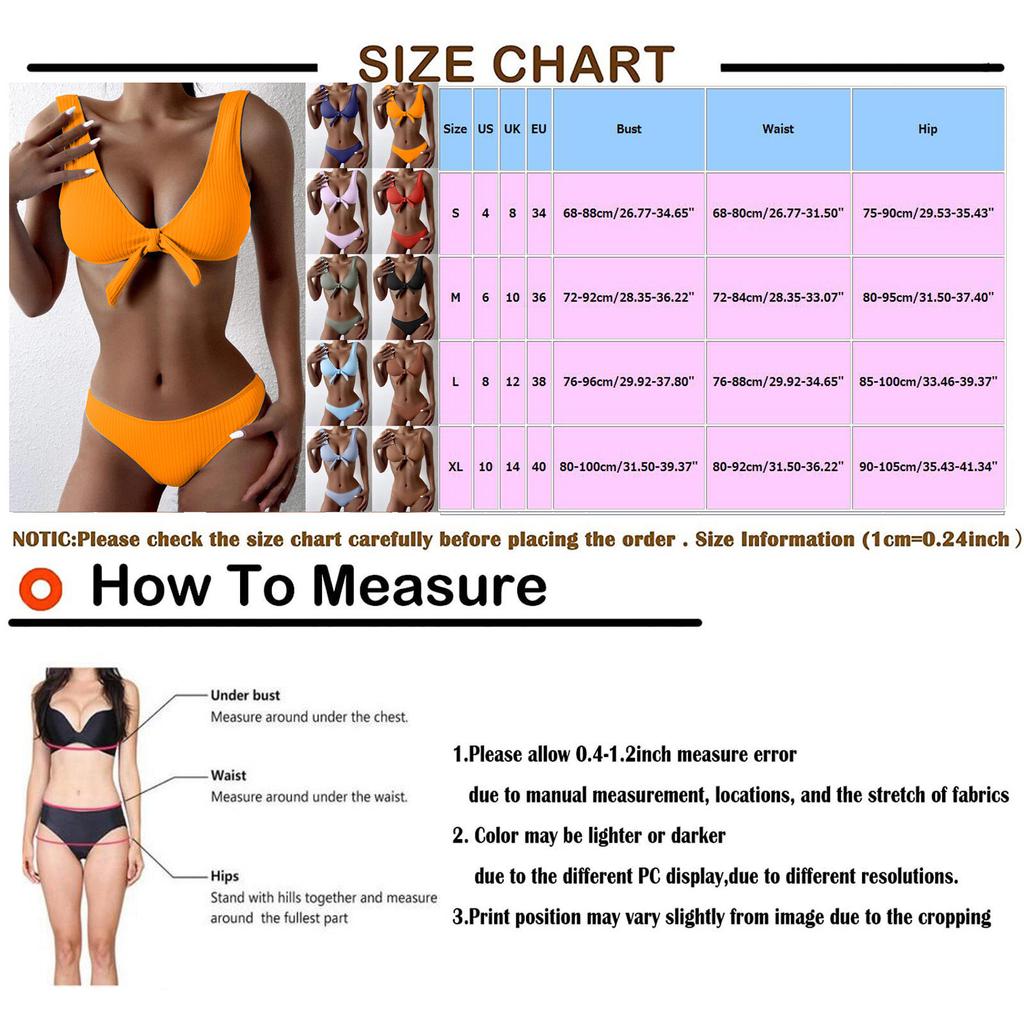 Women's Two Piece Bikini Set Ribbed Texture Waist Tie Front Tank Top and High Cut Bottom Swimsuit Summer Beachwear