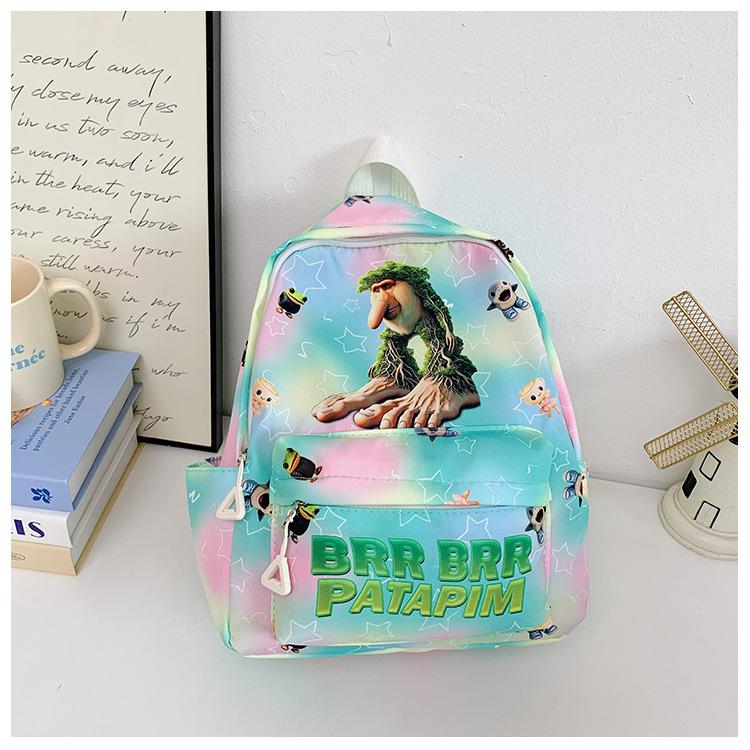 

Cartoon Kindergarten Schoolbag 3--6 Years Old Boys And Girls Baby Light Backpack Medium And Large Class Backpack зелений