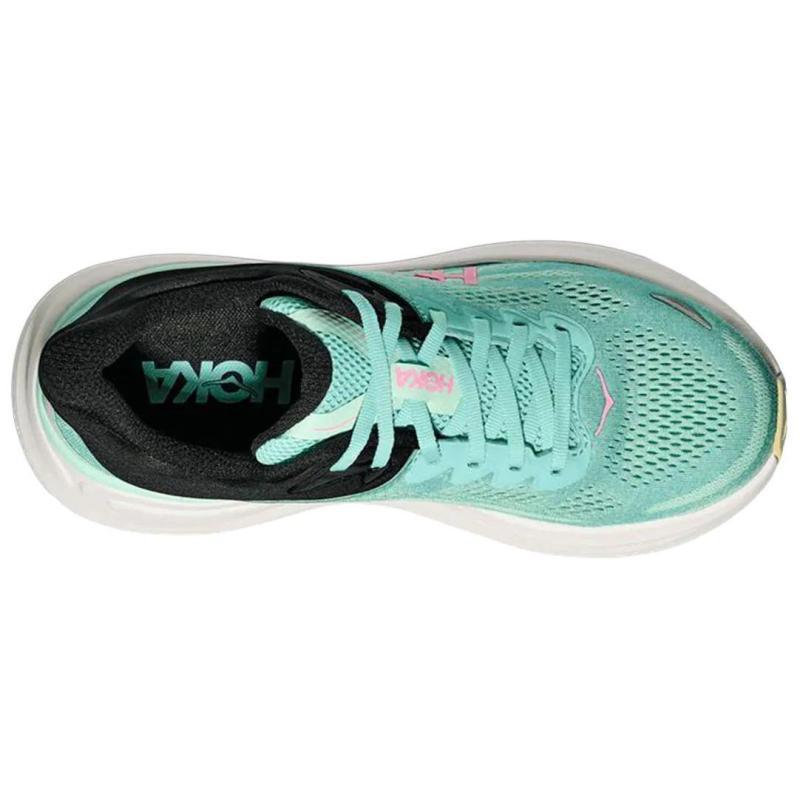 HOKA One One Bondi 9 Kaymaz Aşınmaya Dayanıklı Düşük Bilekli Uzun Mesafe Koşu Ayakkabıları Kadın Yeşil Geniş Kalıp Spor Ayakkabı 1162014-BTF