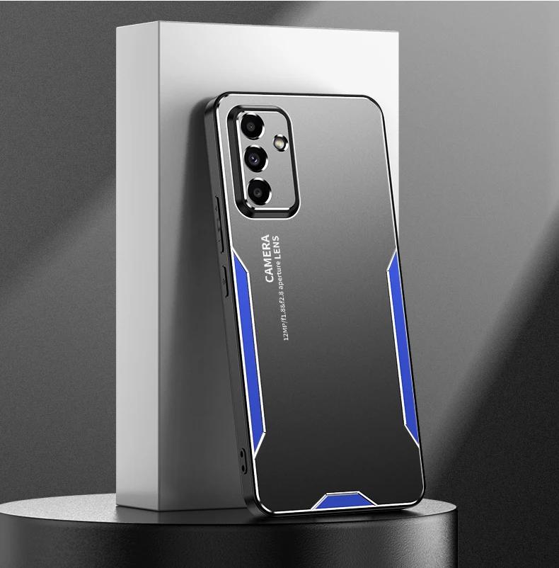 Custodia in Lega di Alluminio Metallica Opaca di Lusso per Samsung A57 A37 A07 A17 A27 A56/36/26/16/06/55/35/25/15/05 Copri Telefono con Sensazione Fredda sulla Pelle