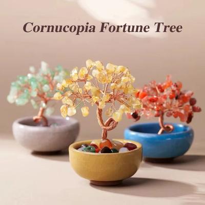 Handmade Crystal Tree Healing Crystal Ornament Home Decor Desktop Potted Crystal Tree