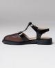 Krula 19883 36 Brown Patent Leather Sandals with Mesh