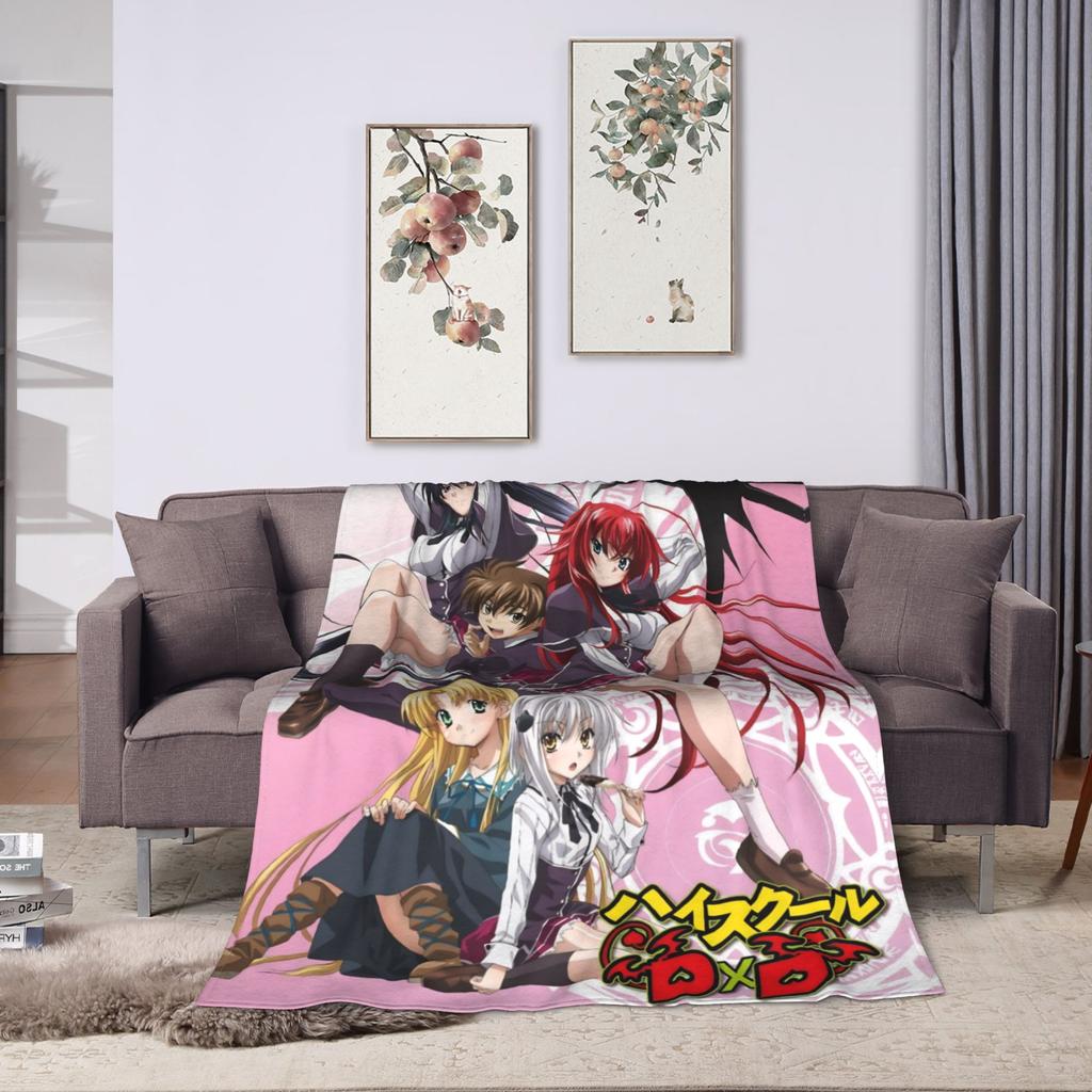 Superweiche Decken Dekorative High School DxD Überwurfdecke Anime Flanelldecke für Wohnzimmer Lustige Sofa-Bettdecke