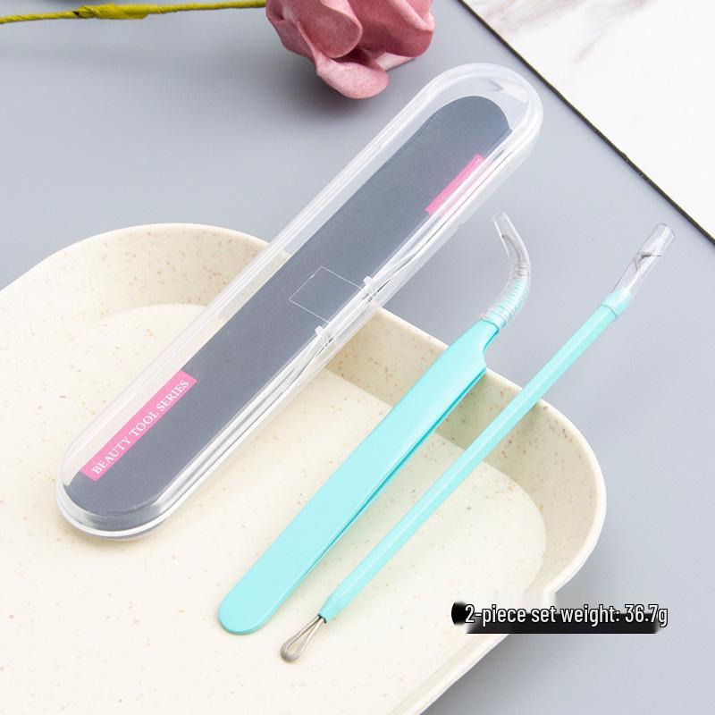 Nerezová ocel Zahnutá špička Pinzeta na prodlužování řas - Vysokohustotní Páv Motýl Kvetoucí Klip