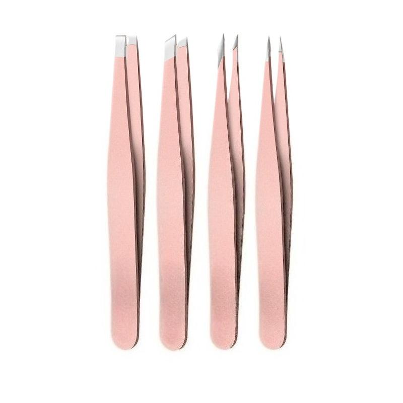 1Set 4PCS Professional Stainless Steel Tweezers Perfect For Eyebrow Hair Removal Splinter Very Effortless and Relaxed To Remove