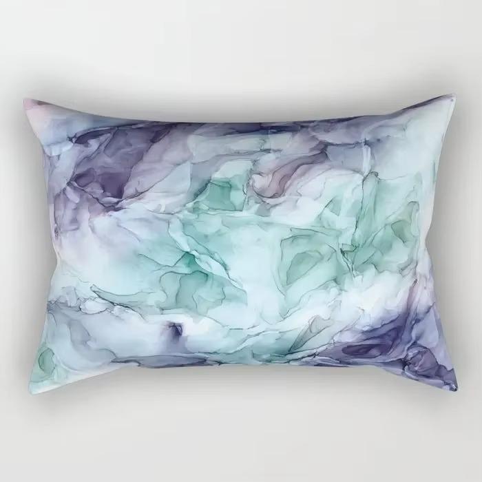 30X50cm Watercolor Stripe Chinese Style Pattern Printing Decorative Living Room Home Furnishing Polyester Rectangular Pillowcase