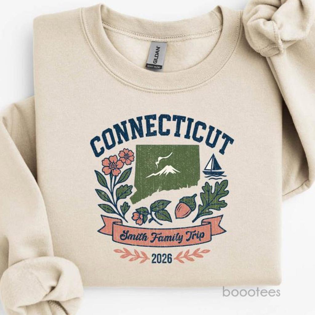 Retro Custom Connecticut T-shirt or T-shirt Tank Top Tee Shirts Tees Vacation Vacay Trip Camping Girls Boys Bachelorette Family Friends