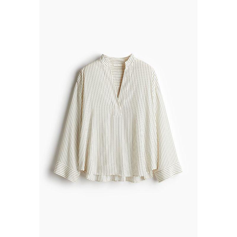 

Блузки HM Осень 2025 Новые пуловеры с V-образным вырезом Большой профиль Вискозные топы 1280866