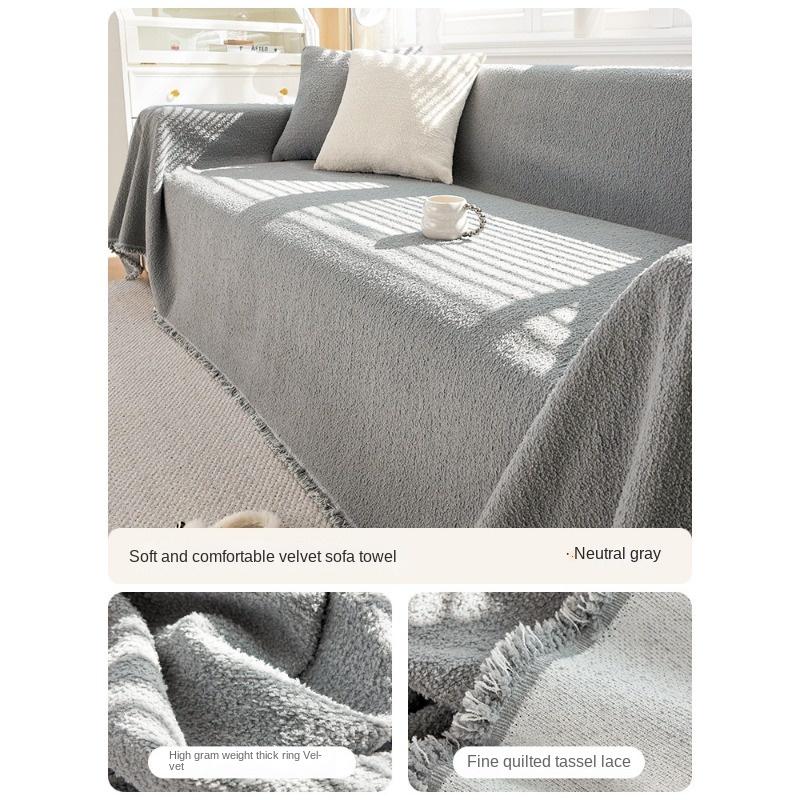 

Утолщенное тканевое полотенце для покрытия дивана, защищающее от царапин, противоскользящее покрытие для дивана, кремовая подушка для дивана, осеннее и зимнее плюшевое одеяло 180*130cm