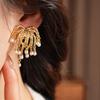 18k Gold Plated Firework Pearl Ear Clips - Elegant, Versatile & Luxurious Design