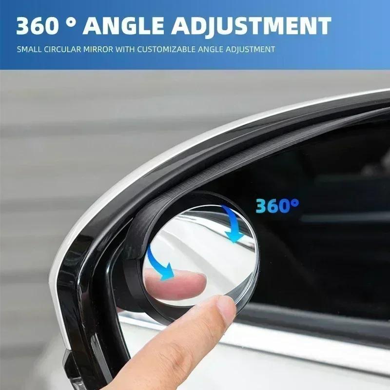 BTY4  2in1 Car Rearview Mirror Rain Eyebrow Reversing Small Round Mirror For Mercedes Benz AMG A B C E S class GLA GLC CLA GLK GLE
