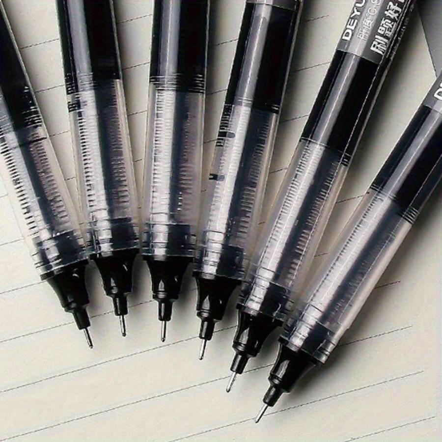100Pcs Straight Liquid Ball Pen Quick Drying Business File Signature Gel Pen 0.5mm Black/Blue Ink Office School Use,Birthday Gifts,School Season