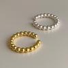 925 Sterling Silver Rings For Women Geometric Fine Jewelry Finger Adjustable Simple Gold Dots Ring For Party Birthday Gift