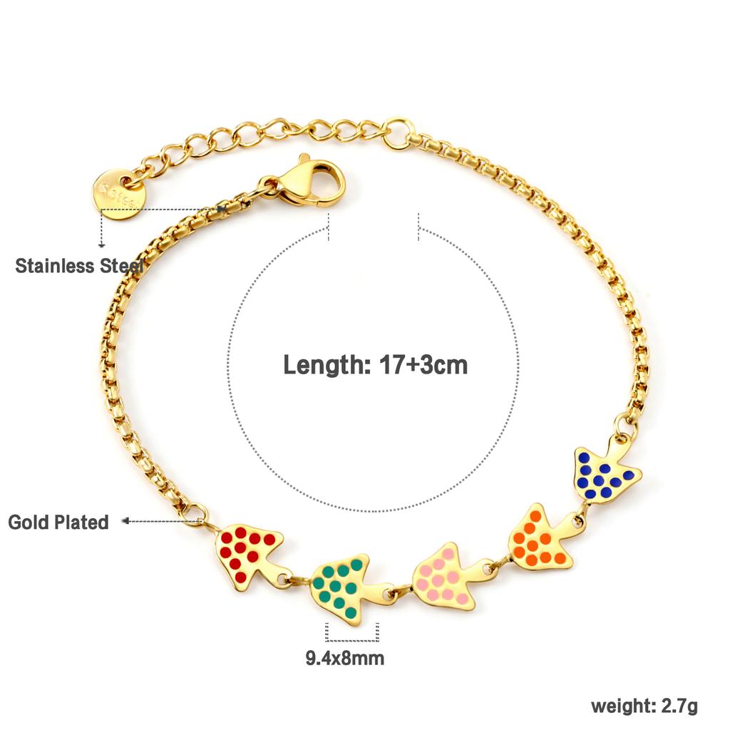 Colorful Cute Enamel Beaded Bracelet Waterproof Delicate Versatile Women's Jewelry Accessory