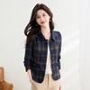 Kebeier Women's Retro Plaid Blazer Jacket