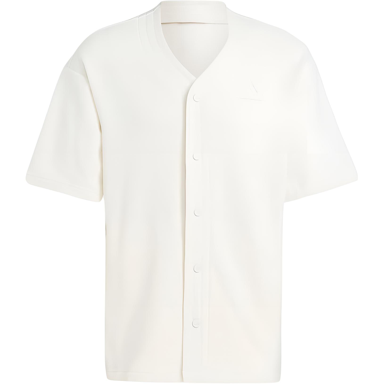 Adidas Lounge Piqué Terry Baseball Shirt Men s White IN1734 L
