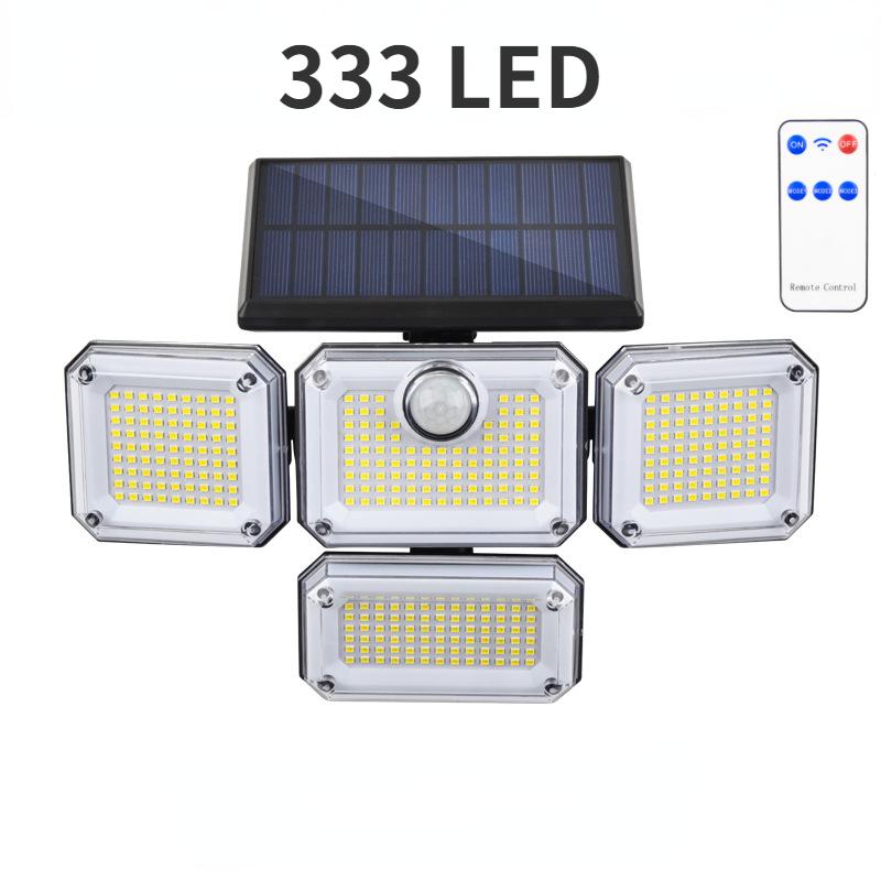 333 LEDS Dış Mekan Güneş Işıkları Hareket Sensörü Güçlü Led Lamba Spot Güneş Işığı Enerji Dış Bahçe Duvar Dekoru Için Su Geçirmez