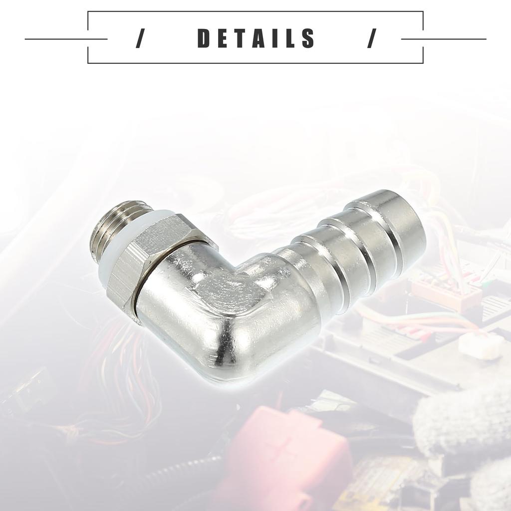 Motoforti Universal Auto 90 Grad Messing Fitting Schlauchadapter, Schlauchfitting, 10mm 3/8" Stacheldraht