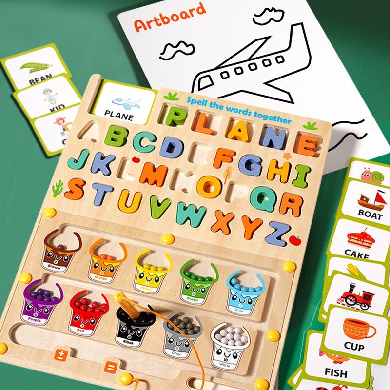 Letter Counting Wooden Color Classification Magnetic Displacement Toy Children