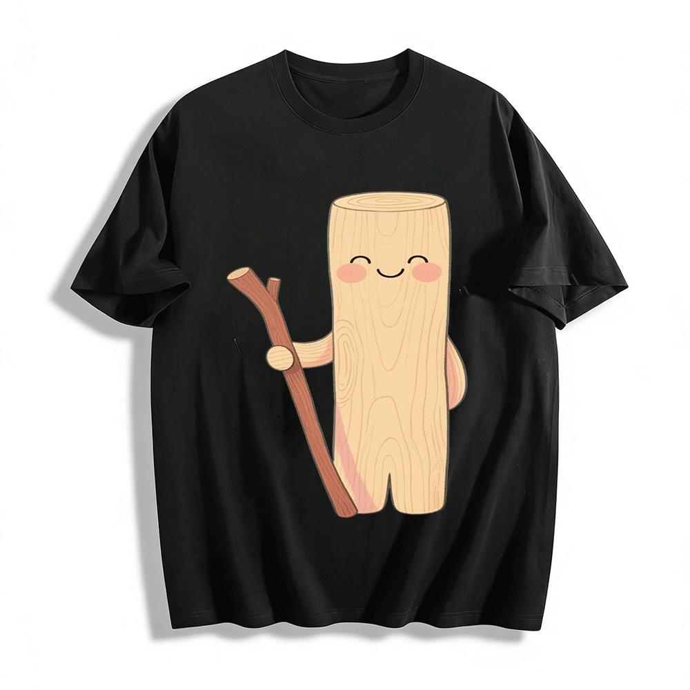 

Cute Log Character Print Casual Top For Daily Wear Pure cotton T-shirt XXS