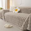 Luxury Faux Fur Sofa Covers for Living Room Warm Winter Super Soft Plush Couch Covers Bubble Shaped Thick Slipcover Sofa Towel
