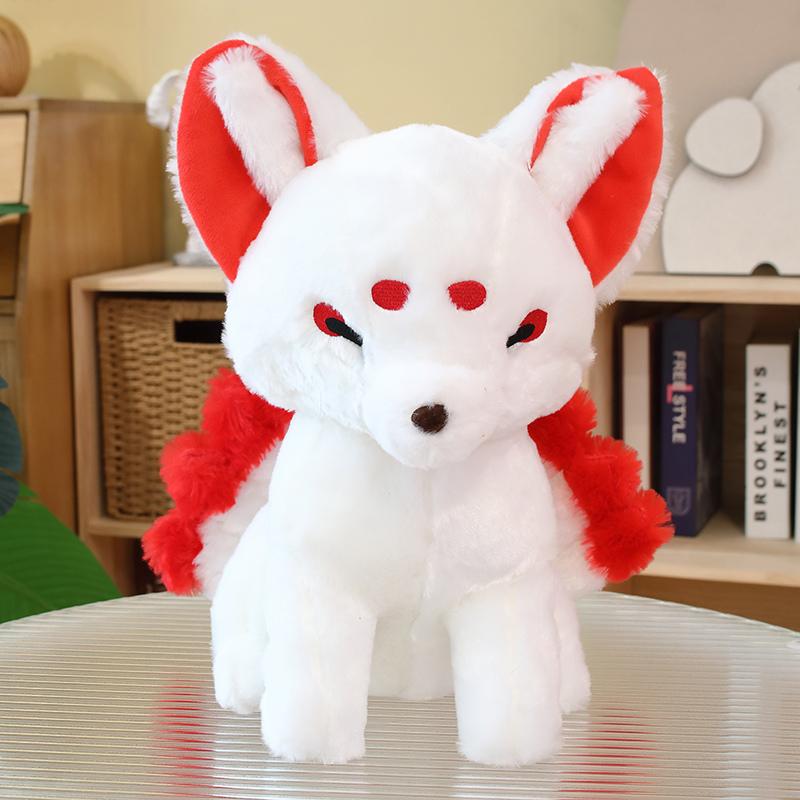 

38cm Plush Nine-Tailed Fox Toy Simulation Fat White Stuffed Animal Gumiho Tall Superior Quality Gentle Birth Date Present Home Decor 38cm красный
