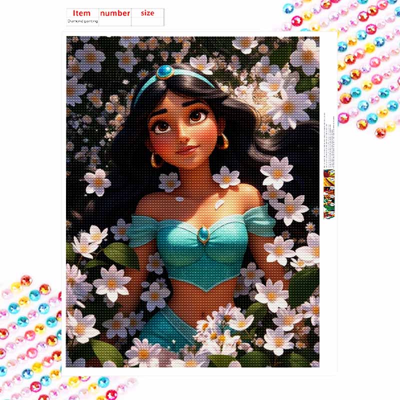 Disney Diamond Painting Set Princess Jasmine Home Decor Craft, Perfect Handmade DIY Gift Idea