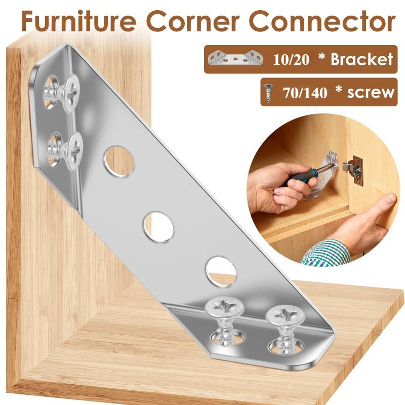 20/50 Buc Conector de Colț Mobilier Oțel Inoxidabil Suport de Colț Suport de Colț Triunghiular Universal cu Șurub Colțare