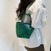 Fashion Trend Leopard Personality Texture Simple Style Crossbody Shoulder Handbag Bucket Bag Female