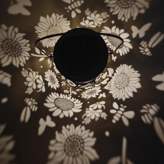 Solar Sunflower Garden Lantern Hollow-Out Waterproof Outdoor LED Hanging Light for Yard Patio Fence Energy-Saving Landscape Lighting