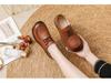 Women's Cowhide Flat Dancing Shoes - Round Toe, Low Heel, Breathable, Versatile, Casual, Comfortable.