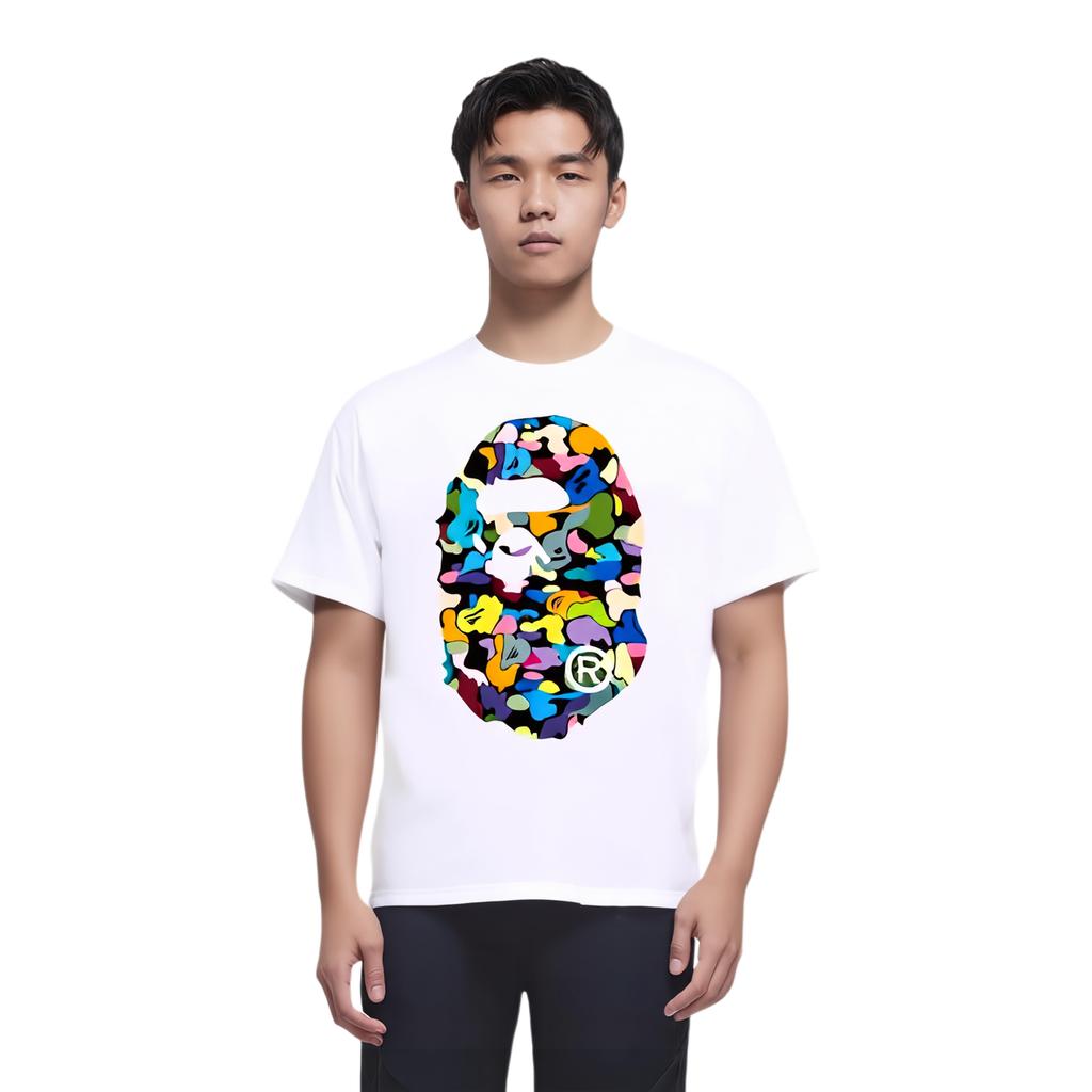 Футболка Bape Multi Camo с большой головой обезьяны bape-ss18-028