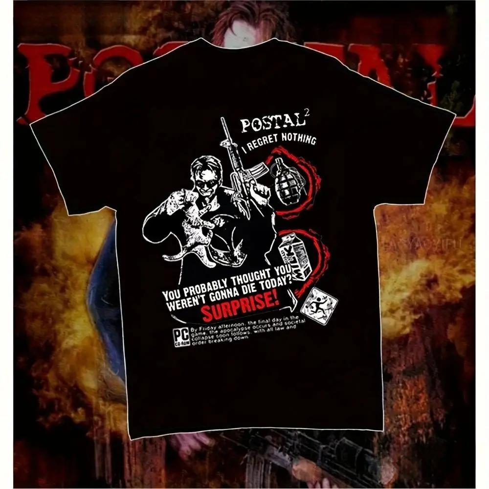 

POSTAL 2 Вінтажний Бутлег Двостороння Принт Футболка, Унісекс Культовий Класичний Шутер Фан Мерч, 100% Бавовна Оверсайз Вуличний Одяг Футболка XXXL бежевий