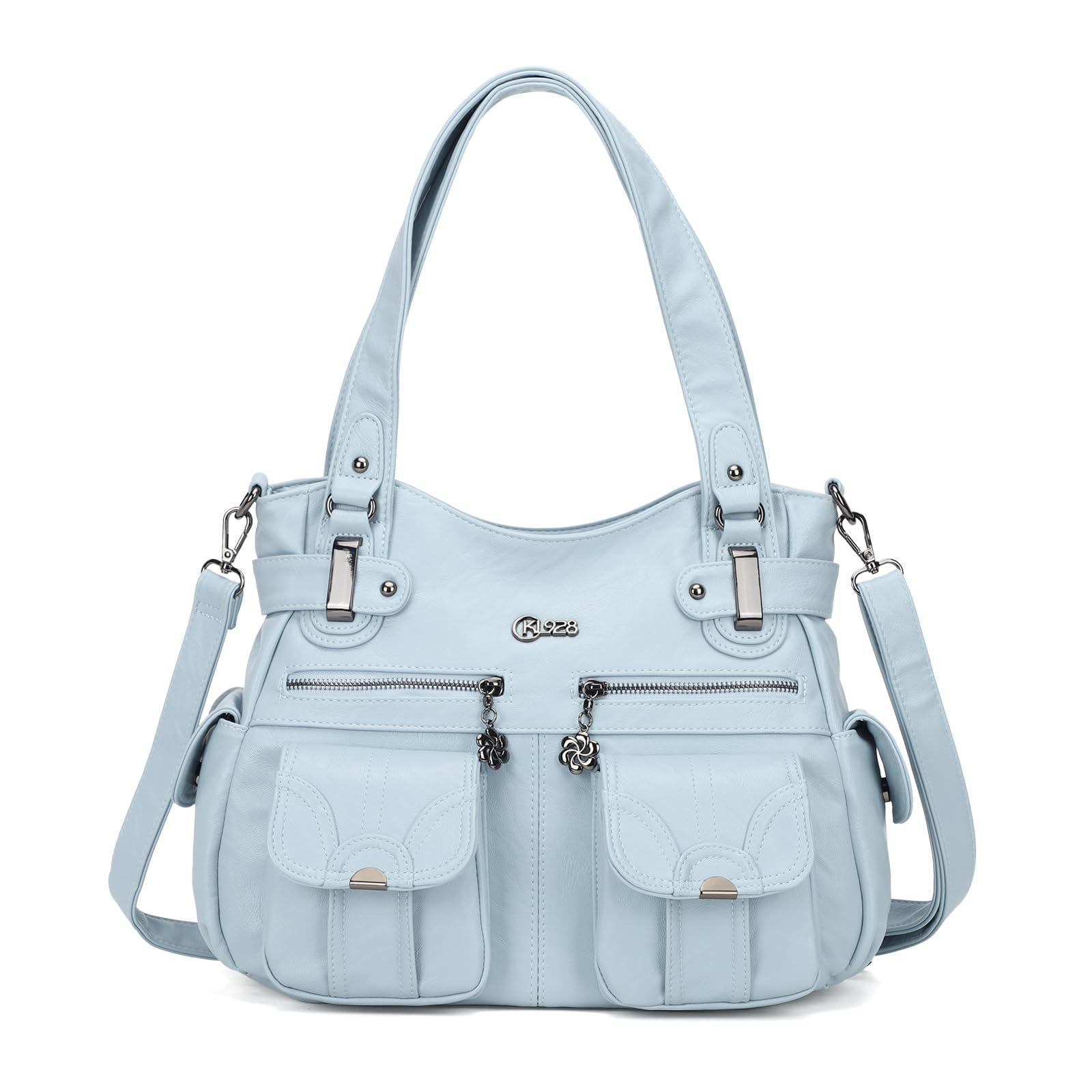 

Shoulder Crossbody PU Popular Large Capacity Tote A4 Size Crossbody Commuter Bag Blue [KL928] Women s Handbag, Bag, Bag, Leather, 3-Way, Bag,