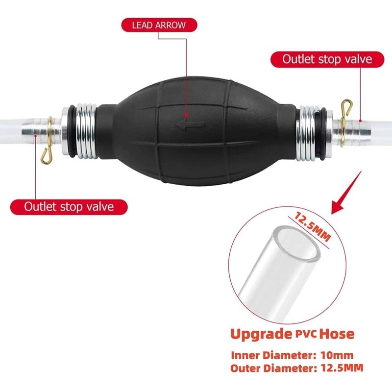 Siphon Hose Gas Oil Water Fuel Transfer Siphon Pump,Portable Widely Use Hand Fuel Pump,Fuel Transfer Pump with Pvc Hoses