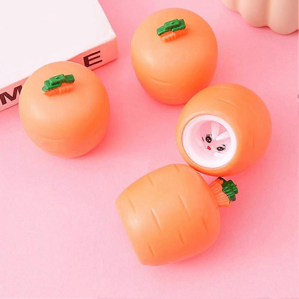12Pcs Carrot Rabbit Squeeze Telescopic Toys Kids Stress Relief Radish Bunny