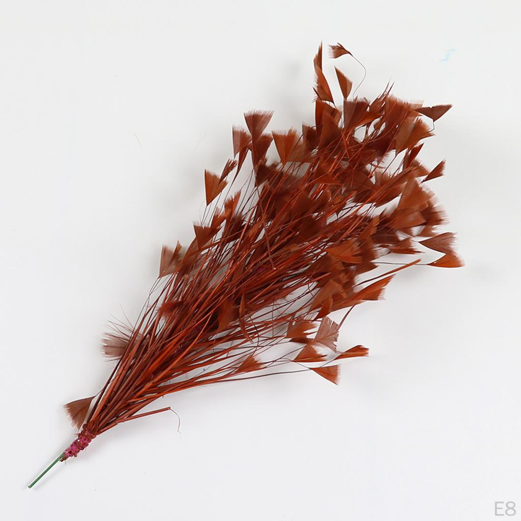 25 30cm Colored Chicken Feather Sprays On Wire For Florist Decor