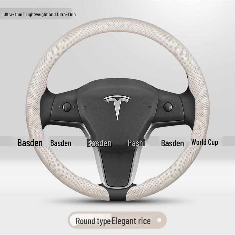 Originele Lederen Stuurwielhoes voor Tesla Model Y, 3, X, S