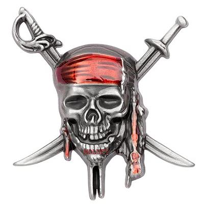 MDLUFY Bilklistermärke 3D Metallemblem Pirates of the Caribbean Kapten Jack Bilemblem