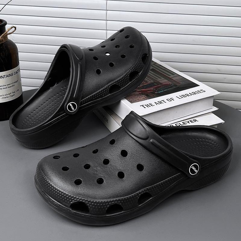 Men's and Women's Summer Garden Sandals - Solid Color Baotou Beach Shoes for Couples