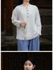 Women's Spring-Summer Ramie Zen Practice Top - Chinese Retro Style
