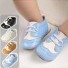 0-18M Baby Junge Weiche PU-Leder Schuhe Neugeborenes Patchwork Lässige Sneaker Sohle Rutschfest Kleinkind Erste Schritte Schuhe Tägliche Oberbekleidung
