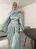 New European and American Women's Clothing Light Luxury Elegant Diamond-encrusted Splicing Waist Robe Dress