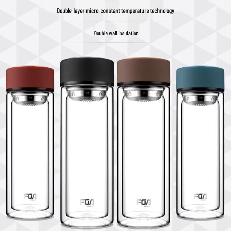 Fuguang Double-Layer Portable Glass Tea Cup with Filter