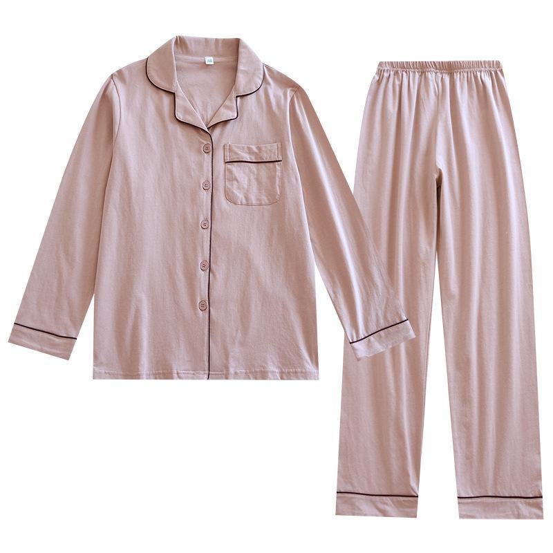 "Unisex-Langarm-Pyjama-Set aus Baumwolle - Leichte, einfarbige Strickjacke in Übergröße"