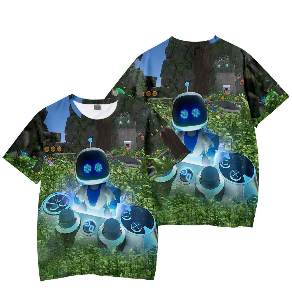 9 Farben Astro Bot Anime Damen Herren T-Shirts Cartoon Druck Rundhals Oversize Kurze Ärmel Mode Herrenbekleidung Streetwear
