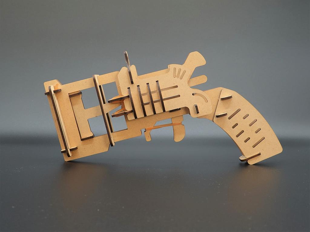 ActonCraft Trump Gun Craft Kit, Wooden Puzzle, 3D Puzzle, Easy Assembly Craft Kit for Kids and Beginners, No Tools or Glue Required